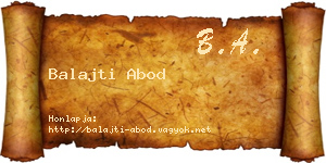 Balajti Abod névjegykártya